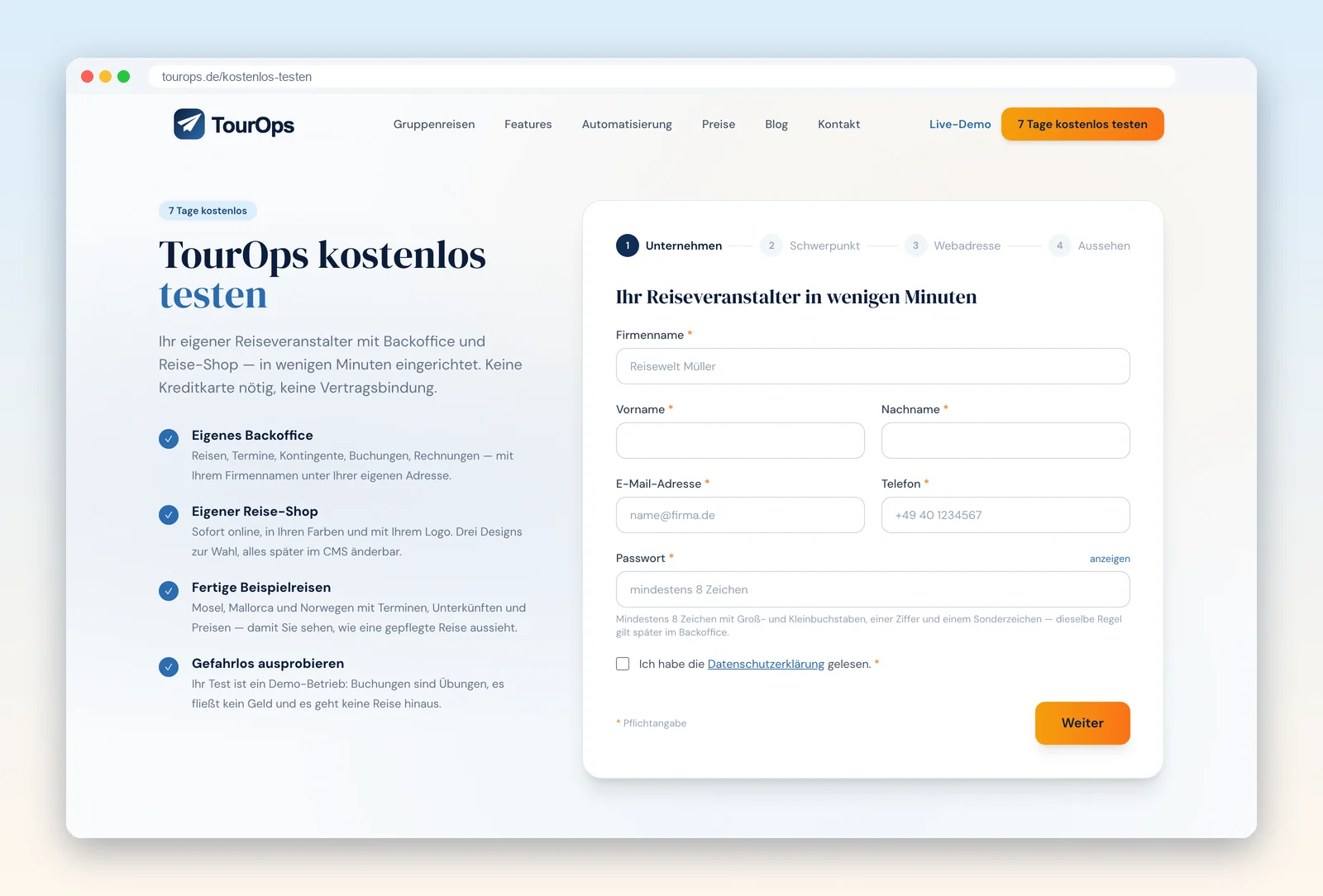 Reiseveranstalter-Software testen: in fünf Minuten zum eigenen Buchungsshop