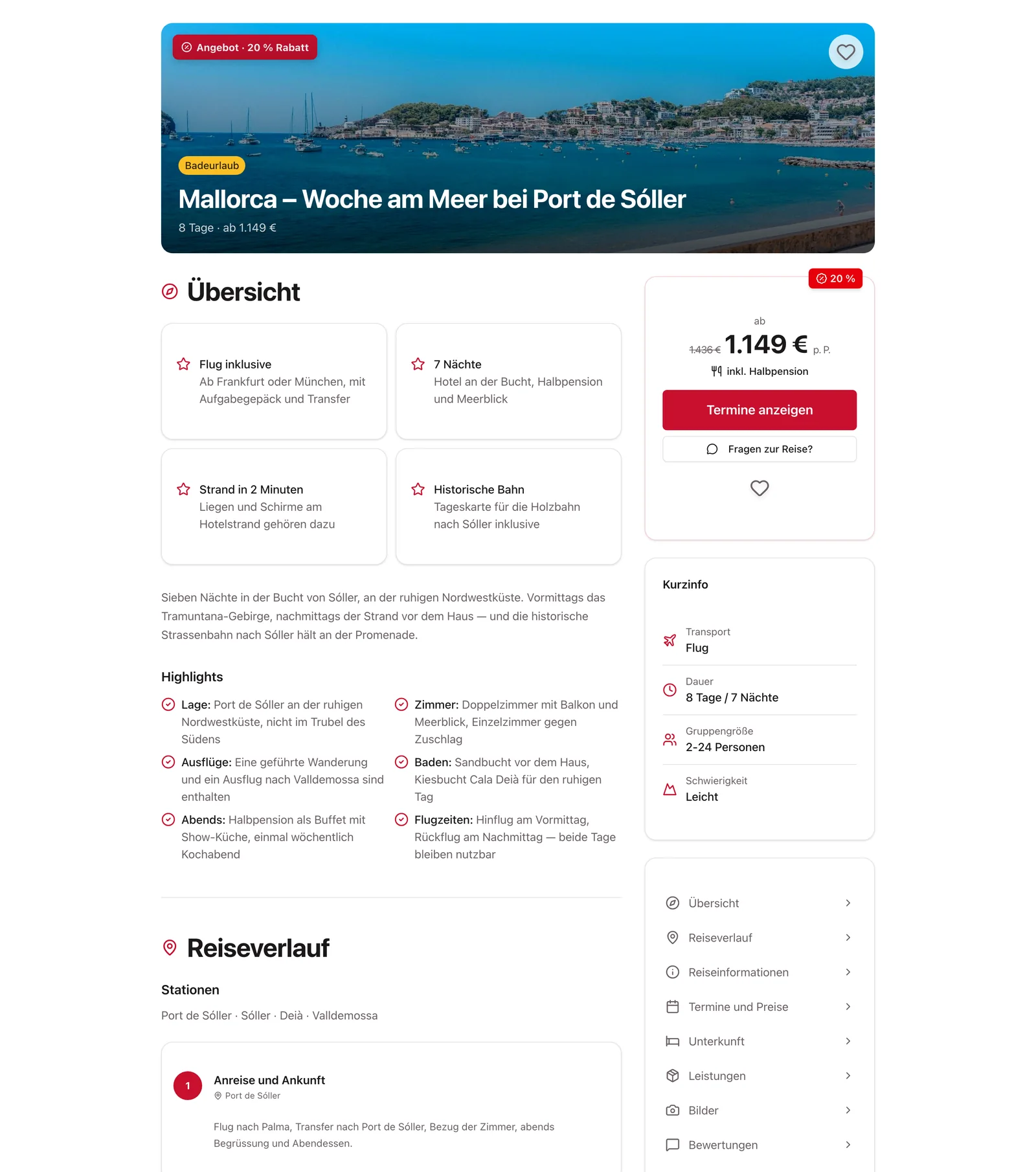 Reiseseite: Ansicht Magazin