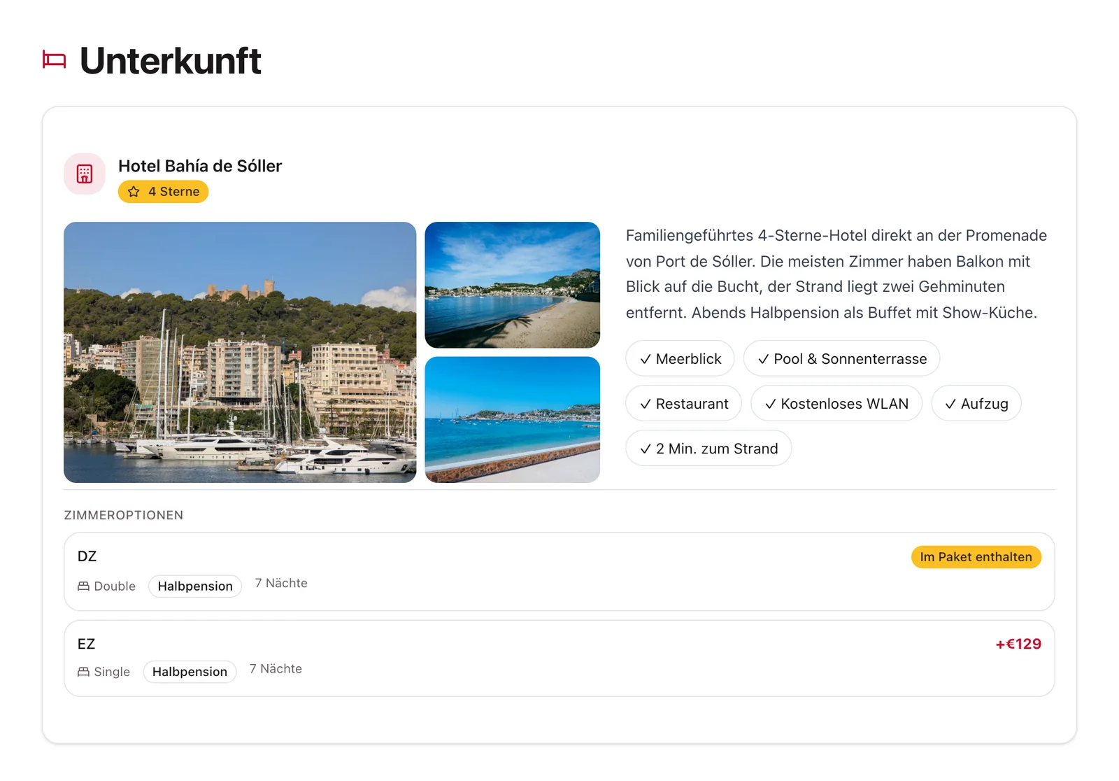 Reiseseite: Ansicht Unterkunft